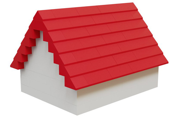 Rode dakpannenset van Hubelino.
