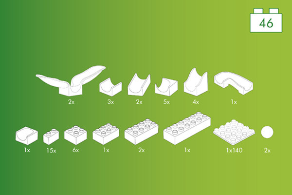 Inhoud van de onderdelenset.