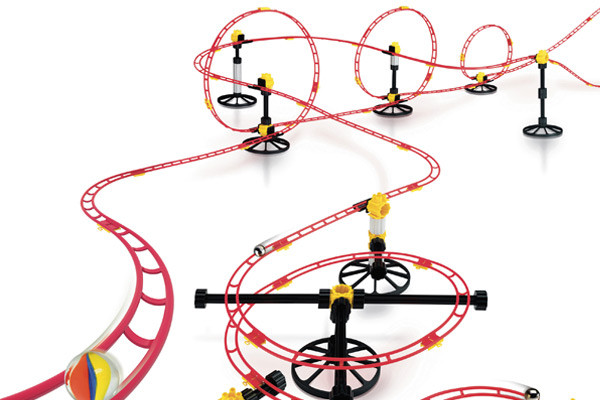 Quercetti knikkerbaan Roller Coaster Maxi Rail.