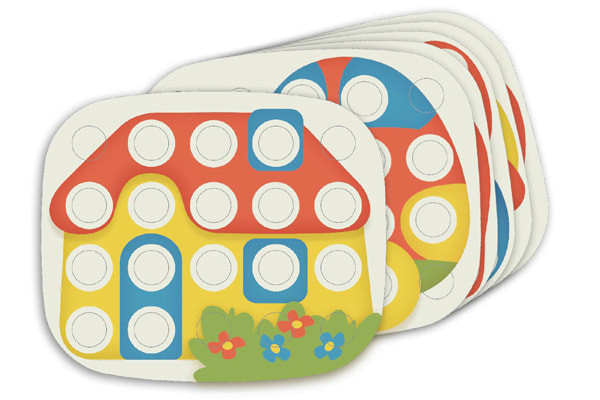 Met 6 kaarten met plaatjes