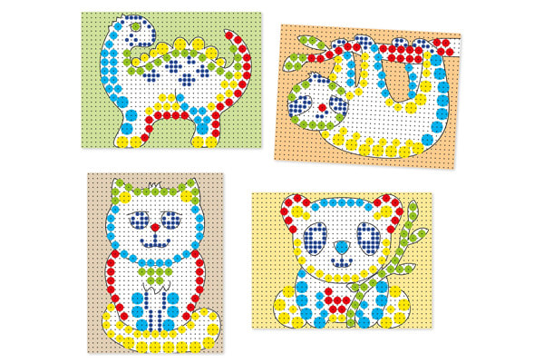 Vier meegeleverde sjablonen